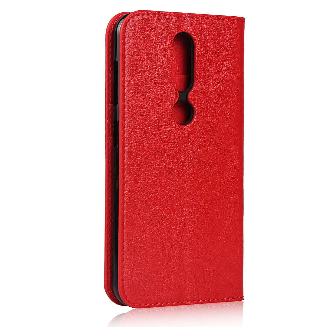 Crazy Horse Skin Wallet Stand Genuine Leather Case Shell for Nokia 4.2 (2019)