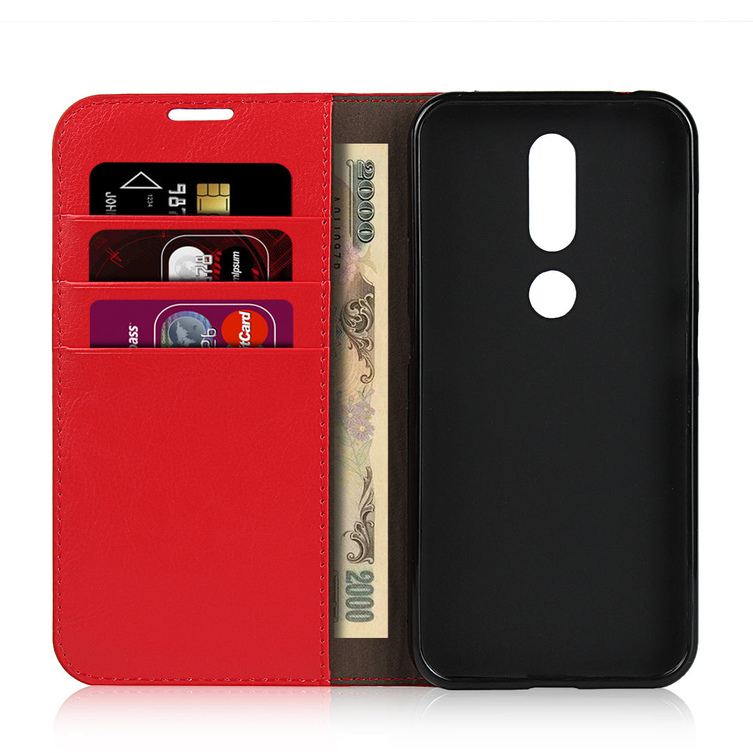 Crazy Horse Skin Wallet Stand Genuine Leather Case Shell for Nokia 4.2 (2019)