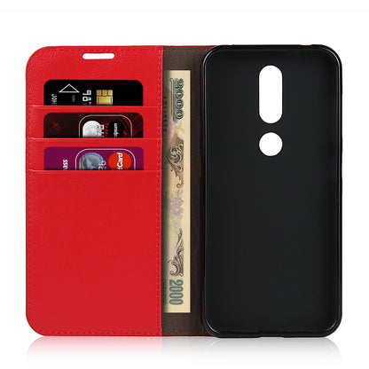 Crazy Horse Skin Wallet Stand Genuine Leather Case Shell for Nokia 4.2 (2019)