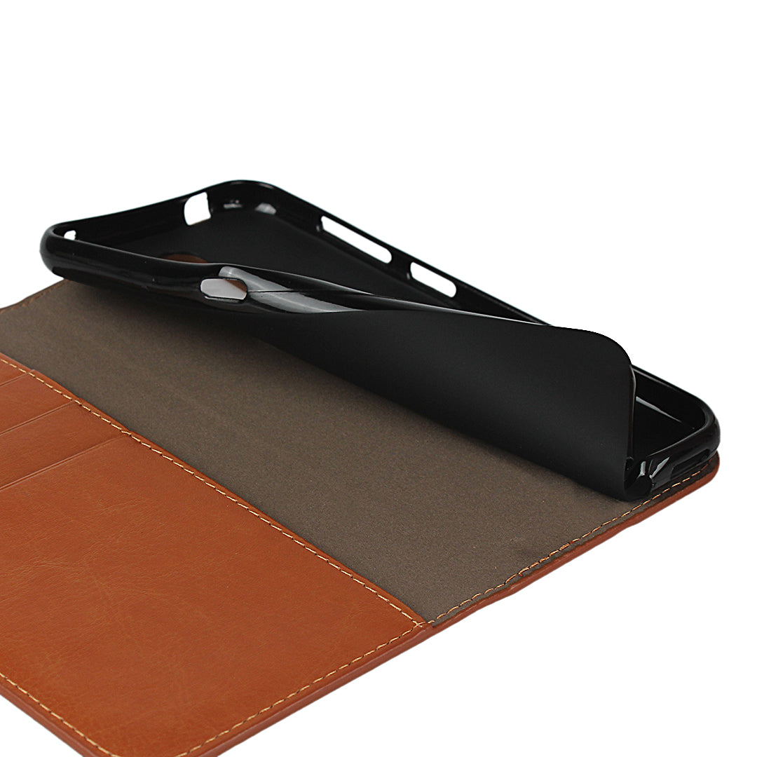 Crazy Horse Skin Wallet Stand Genuine Leather Case Shell for Nokia 4.2 (2019)