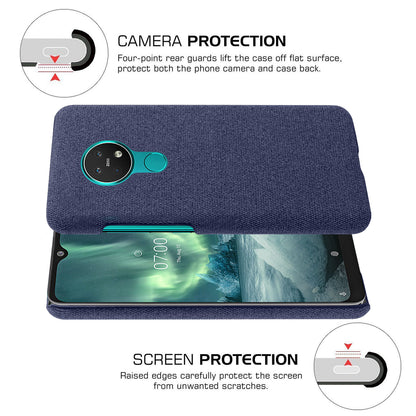 KSQ Cloth Texture PC Hard Phone Shell Case for iNokia 7.2