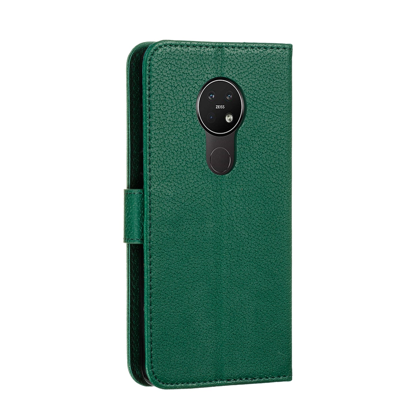 Litchi Design Imprint Feather Leather Phone Case with Wallet Stand for 	Nokia 7.2