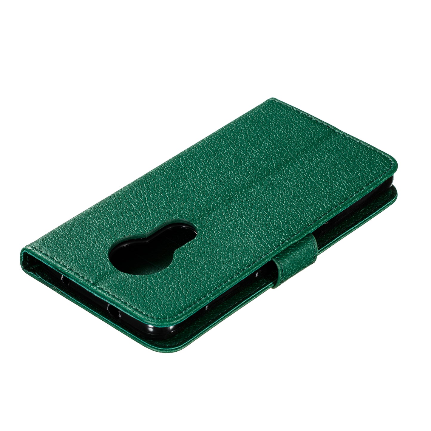Litchi Design Imprint Feather Leather Phone Case with Wallet Stand for 	Nokia 7.2