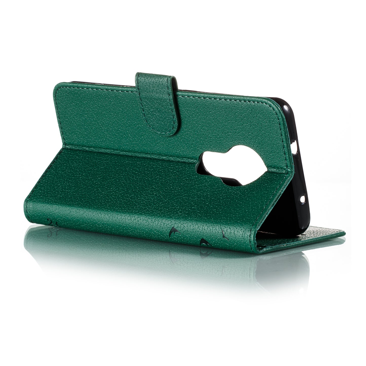 Litchi Design Imprint Feather Leather Phone Case with Wallet Stand for 	Nokia 7.2