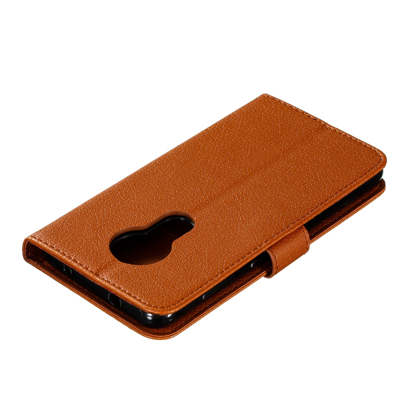 Litchi Design Imprint Feather Leather Phone Case with Wallet Stand for 	Nokia 7.2