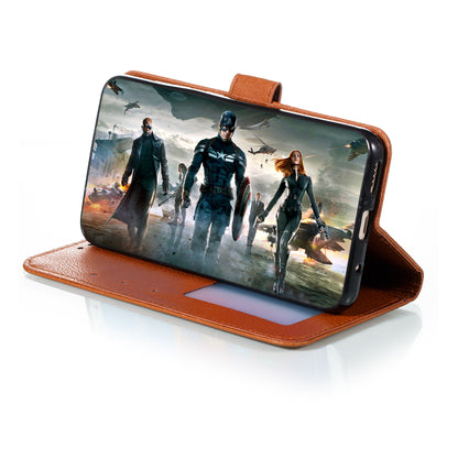 Litchi Design Imprint Feather Leather Phone Case with Wallet Stand for 	Nokia 7.2