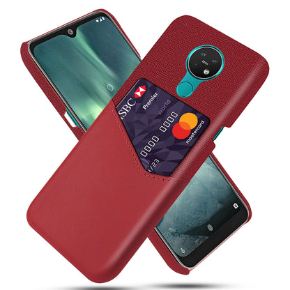 KSQ for Nokia 7.2 Phone Cover PC + PU + Cloth Hybrid Card Slot Casing