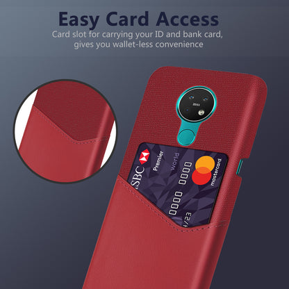 KSQ for Nokia 7.2 Phone Cover PC + PU + Cloth Hybrid Card Slot Casing