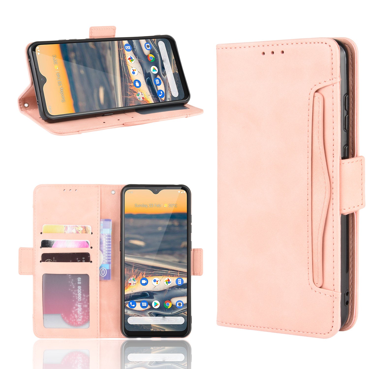 Multiple Card Slots Magnetic PU Leather Shell for Nokia 5.3