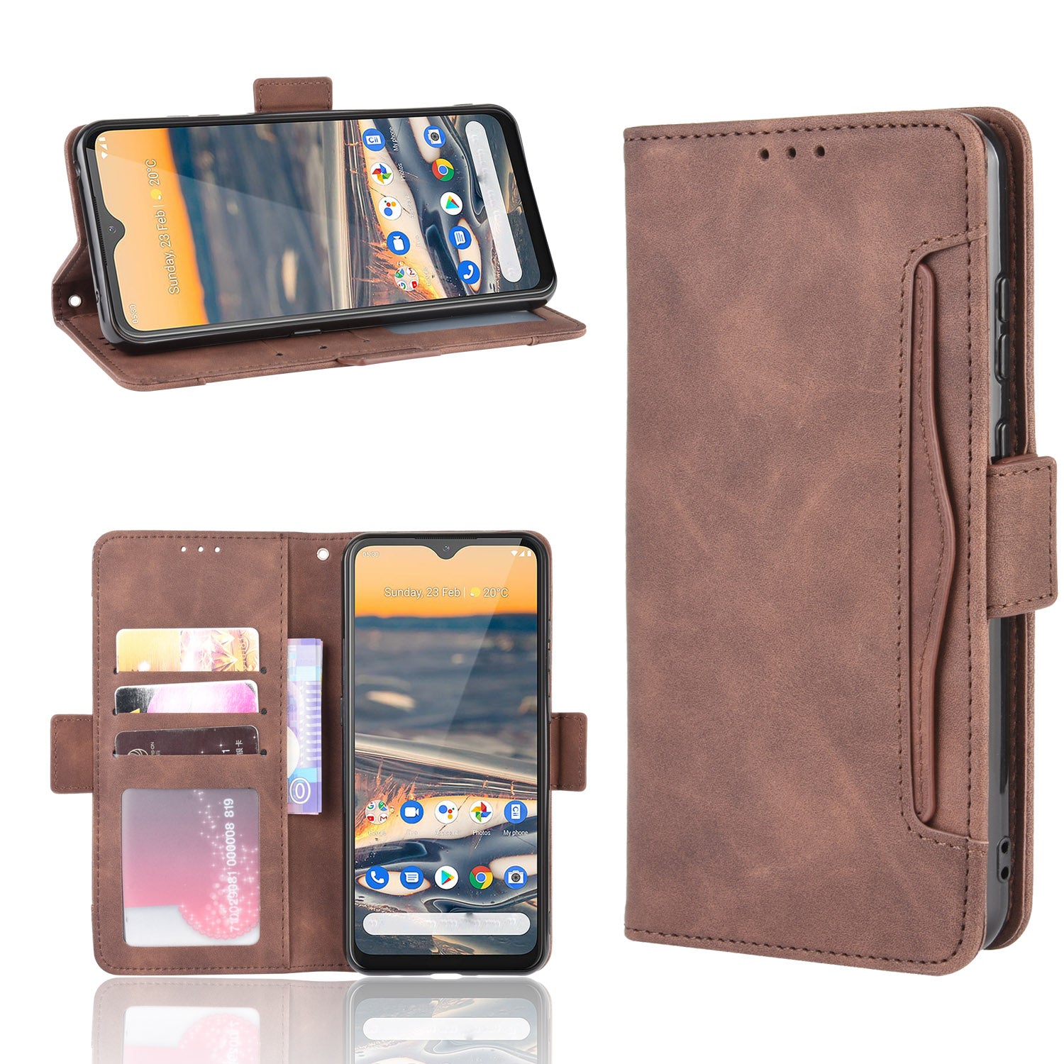 Multiple Card Slots Magnetic PU Leather Shell for Nokia 5.3