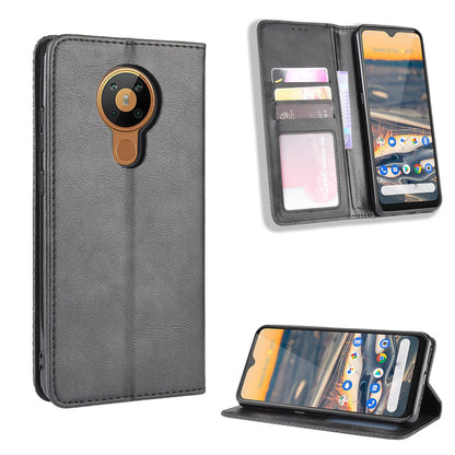 Retro Leather Auto-absorbed Protection Case with Wallet for Nokia 5.3