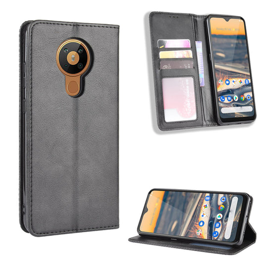 Retro Leather Auto-absorbed Protection Case with Wallet for Nokia 5.3