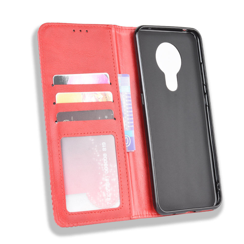 Retro Leather Auto-absorbed Protection Case with Wallet for Nokia 5.3