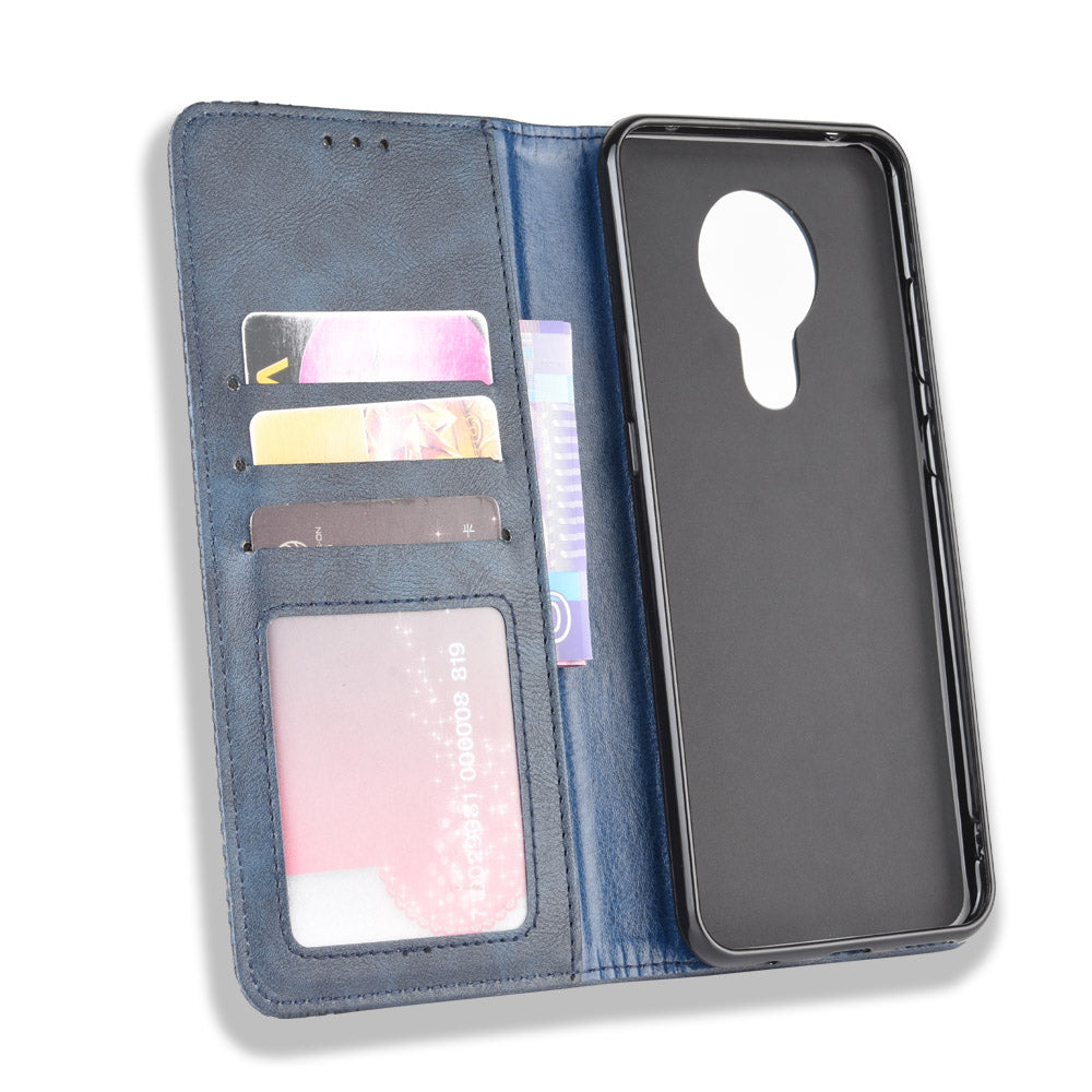 Retro Leather Auto-absorbed Protection Case with Wallet for Nokia 5.3