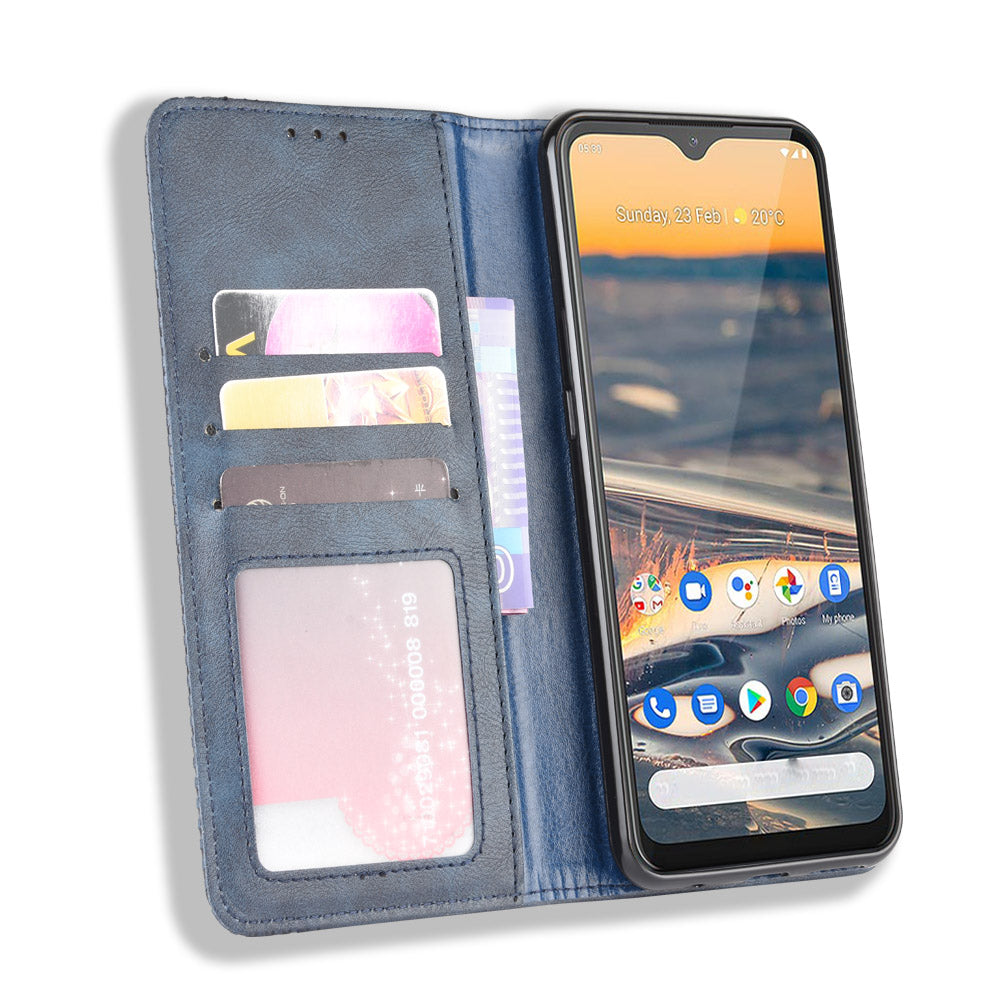 Retro Leather Auto-absorbed Protection Case with Wallet for Nokia 5.3