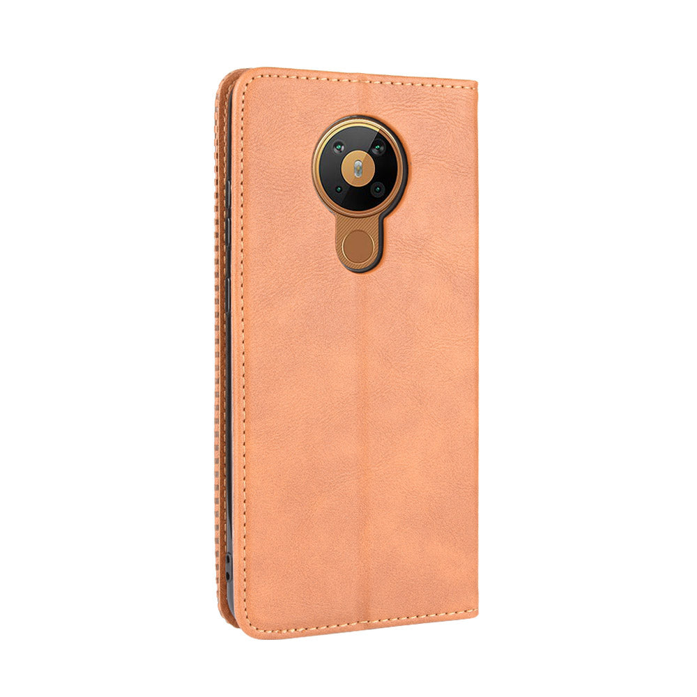 Retro Leather Auto-absorbed Protection Case with Wallet for Nokia 5.3
