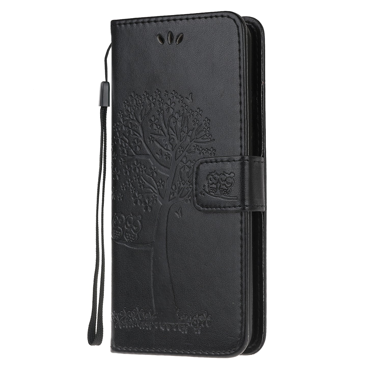 Imprint Tree Owl Leather with Wallet Flip Cover for Nokia 5.3