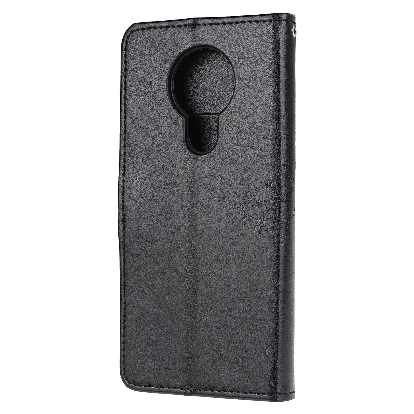 Imprint Tree Owl Leather with Wallet Flip Cover for Nokia 5.3