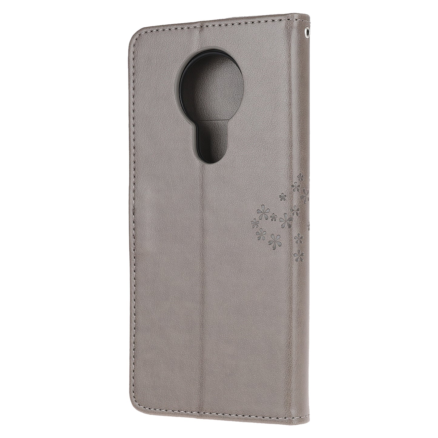 Imprint Tree Owl Leather with Wallet Flip Cover for Nokia 5.3