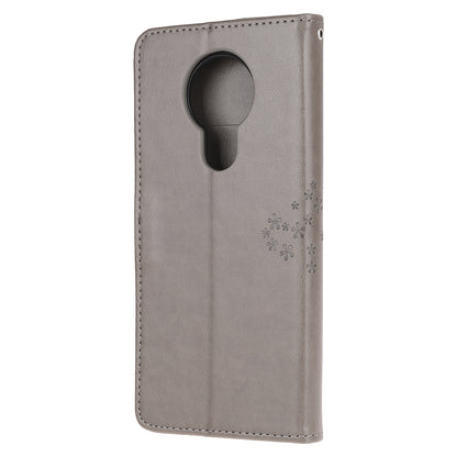 Imprint Tree Owl Leather with Wallet Flip Cover for Nokia 5.3