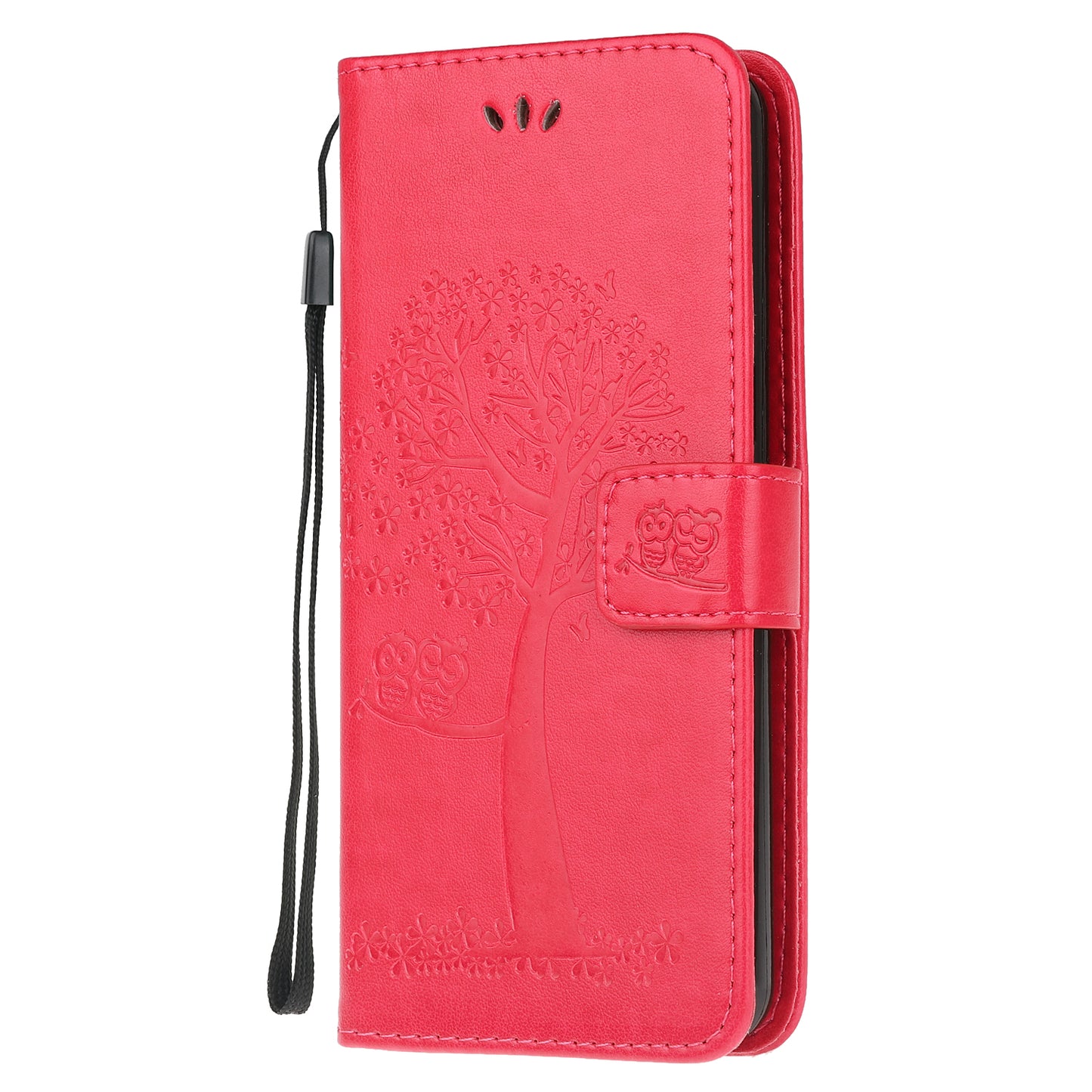 Imprint Tree Owl Leather with Wallet Flip Cover for Nokia 5.3