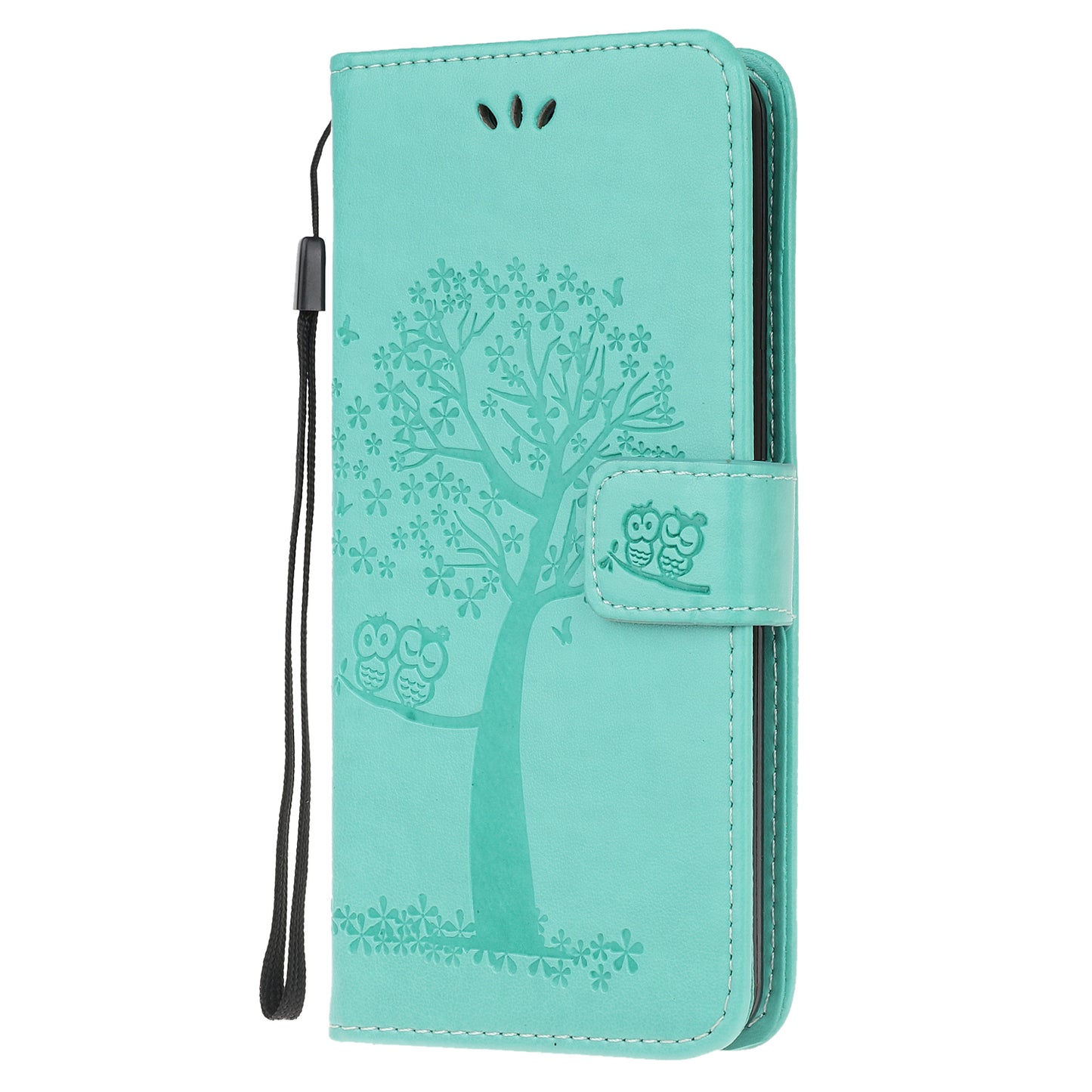Imprint Tree Owl Leather with Wallet Flip Cover for Nokia 5.3