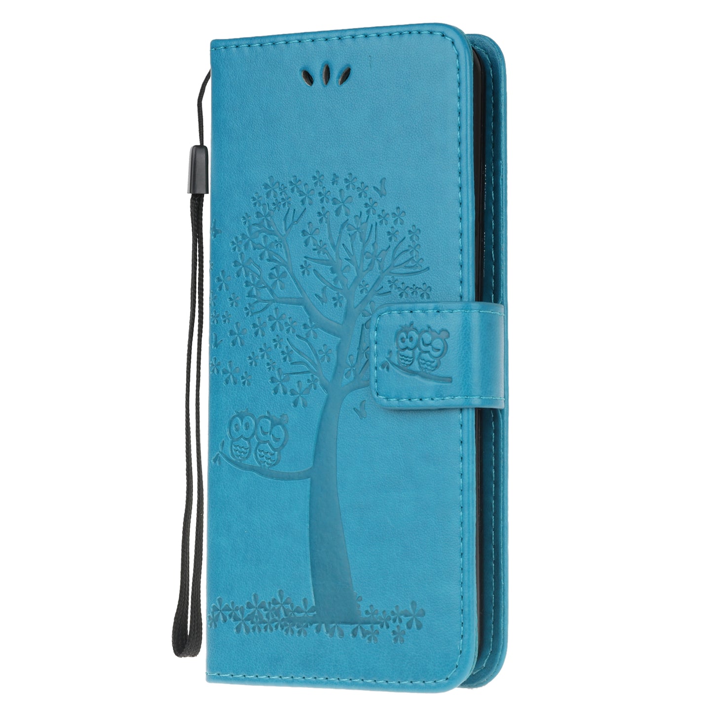 Imprint Tree Owl Leather with Wallet Flip Cover for Nokia 5.3