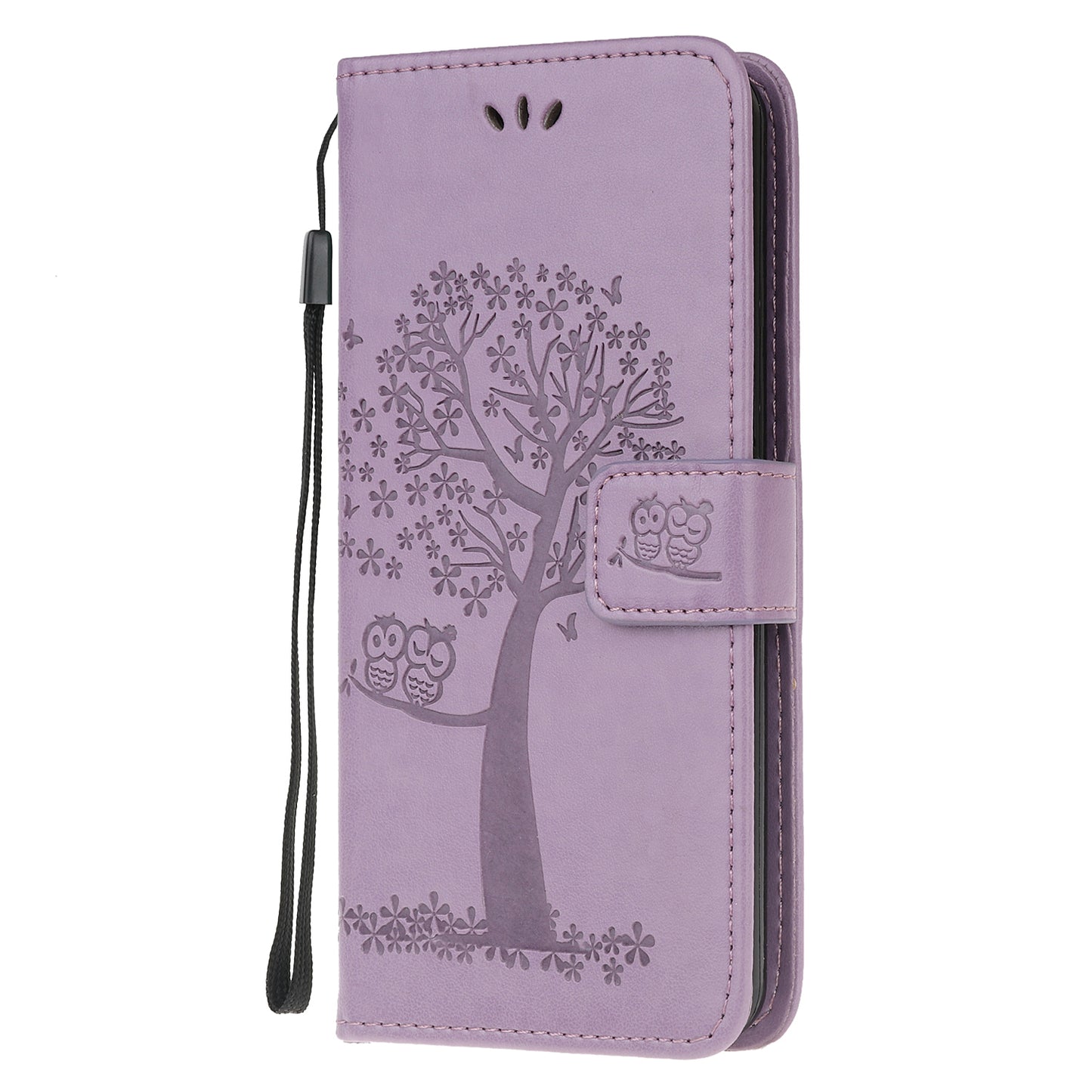 Imprint Tree Owl Leather with Wallet Flip Cover for Nokia 5.3