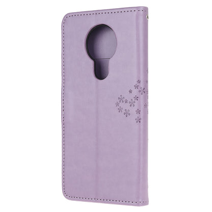 Imprint Tree Owl Leather with Wallet Flip Cover for Nokia 5.3