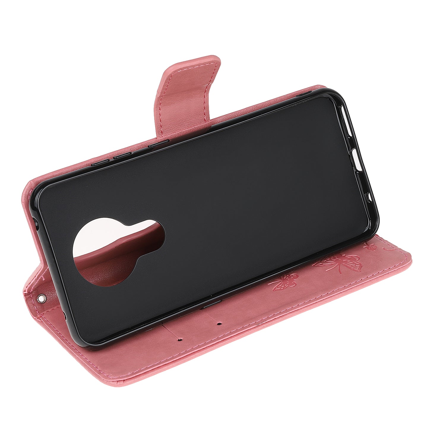 Imprint Butterfly Flower PU Leather Case with Strap for Nokia 5.3