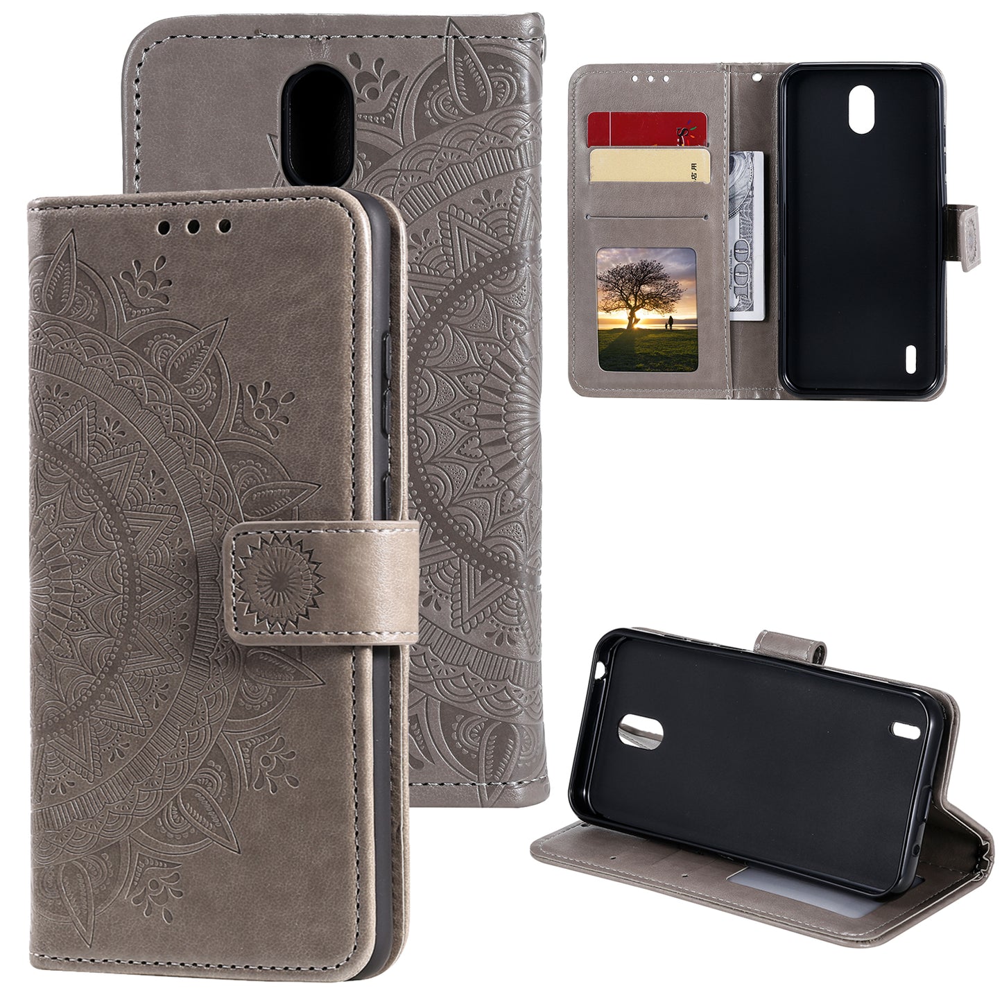 Imprint Mandala Pattern Leather Unique Shell for Nokia 1.3