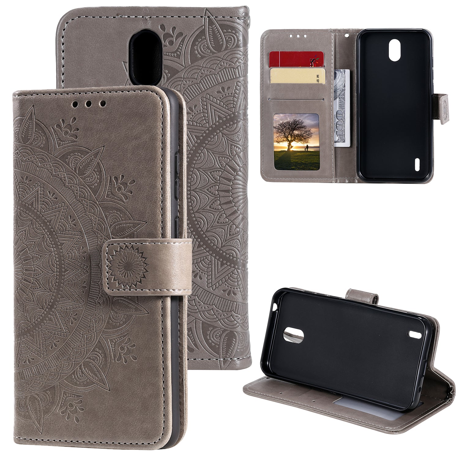 Imprint Mandala Pattern Leather Unique Shell for Nokia 1.3