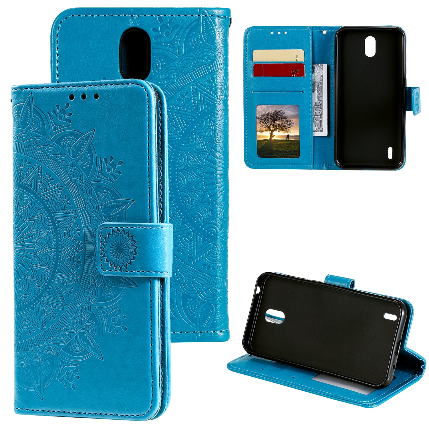 Imprint Mandala Pattern Leather Unique Shell for Nokia 1.3