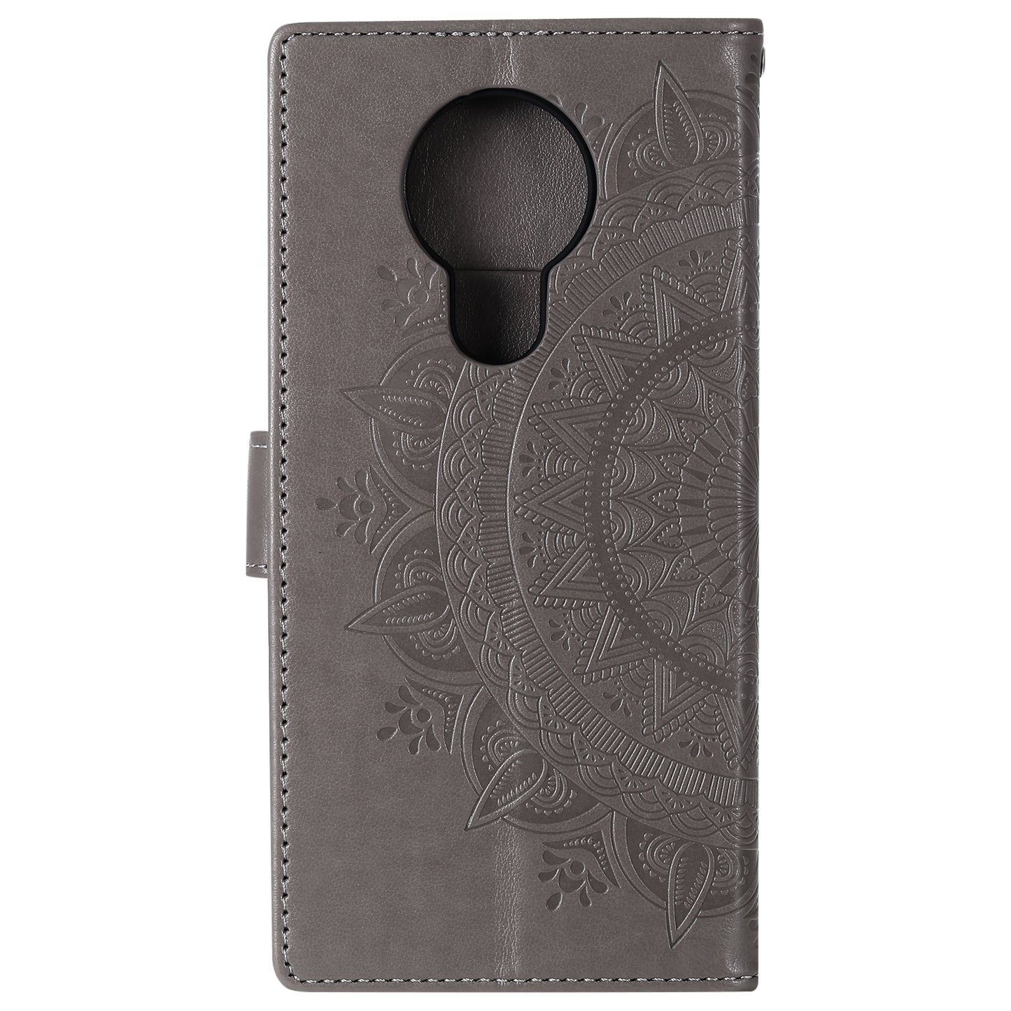 Imprinted Mandala Flower with Wallet Leather Cover with Strap for Nokia 5.3