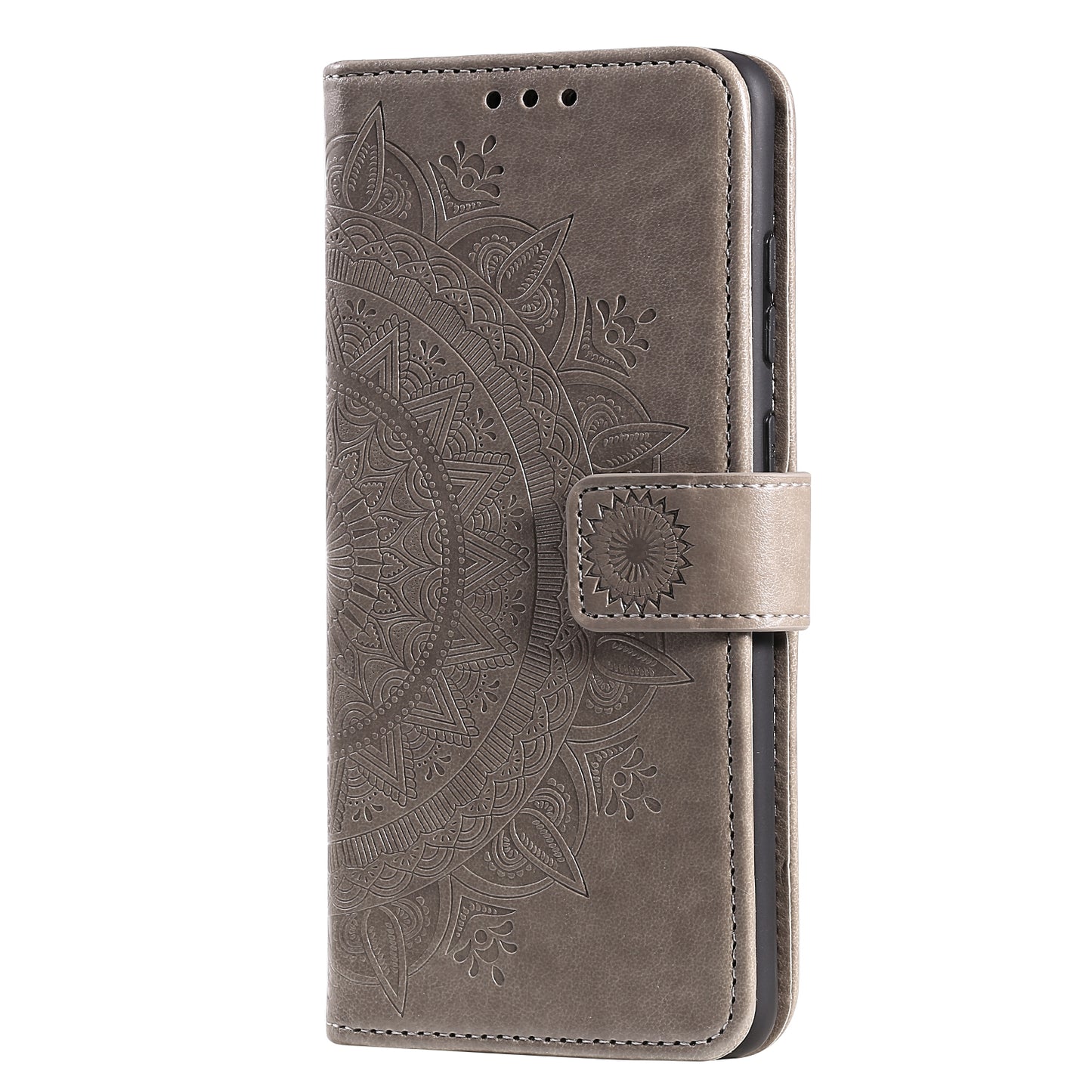 Imprinted Mandala Flower with Wallet Leather Cover with Strap for Nokia 5.3
