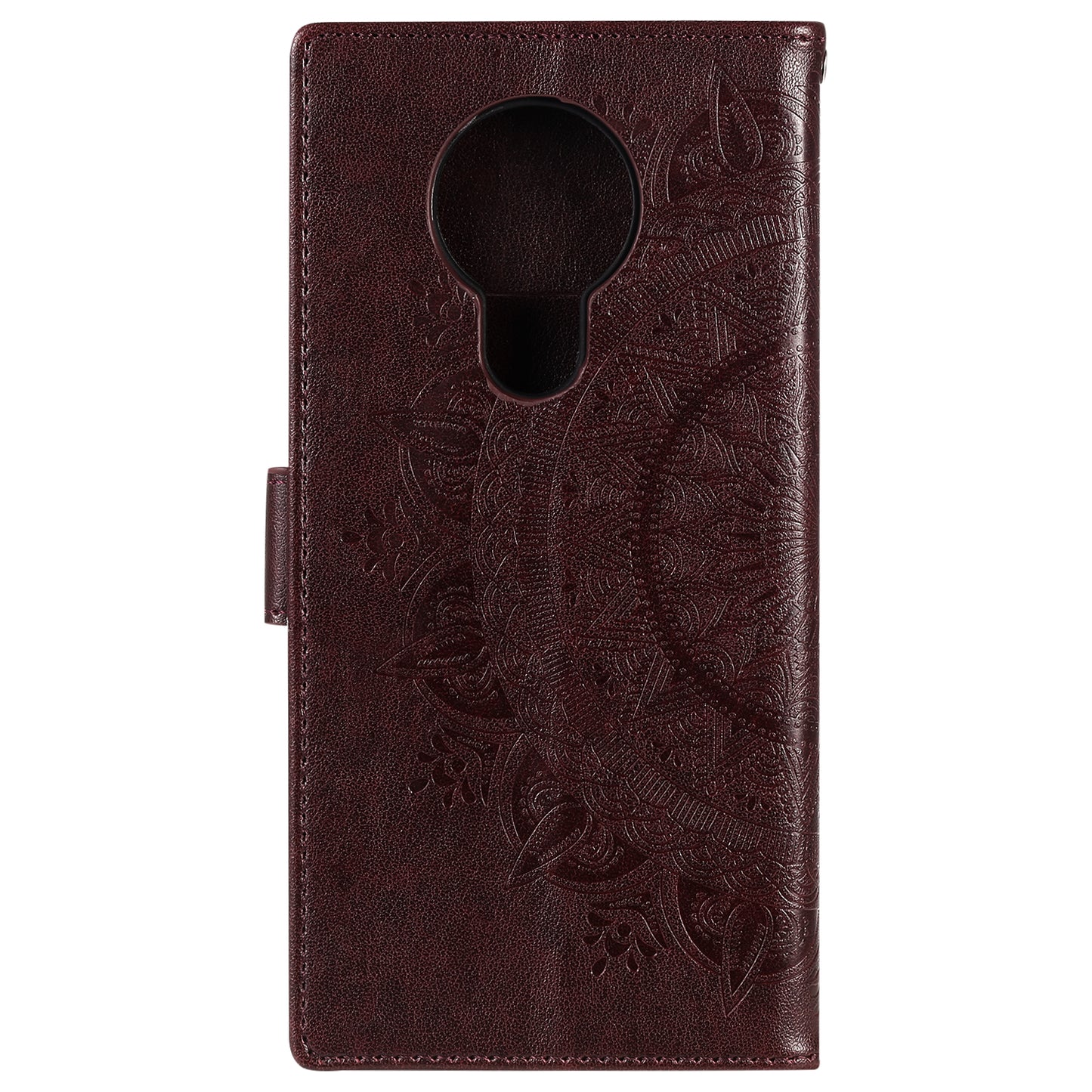Imprinted Mandala Flower with Wallet Leather Cover with Strap for Nokia 5.3