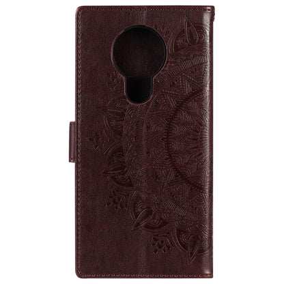 Imprinted Mandala Flower with Wallet Leather Cover with Strap for Nokia 5.3