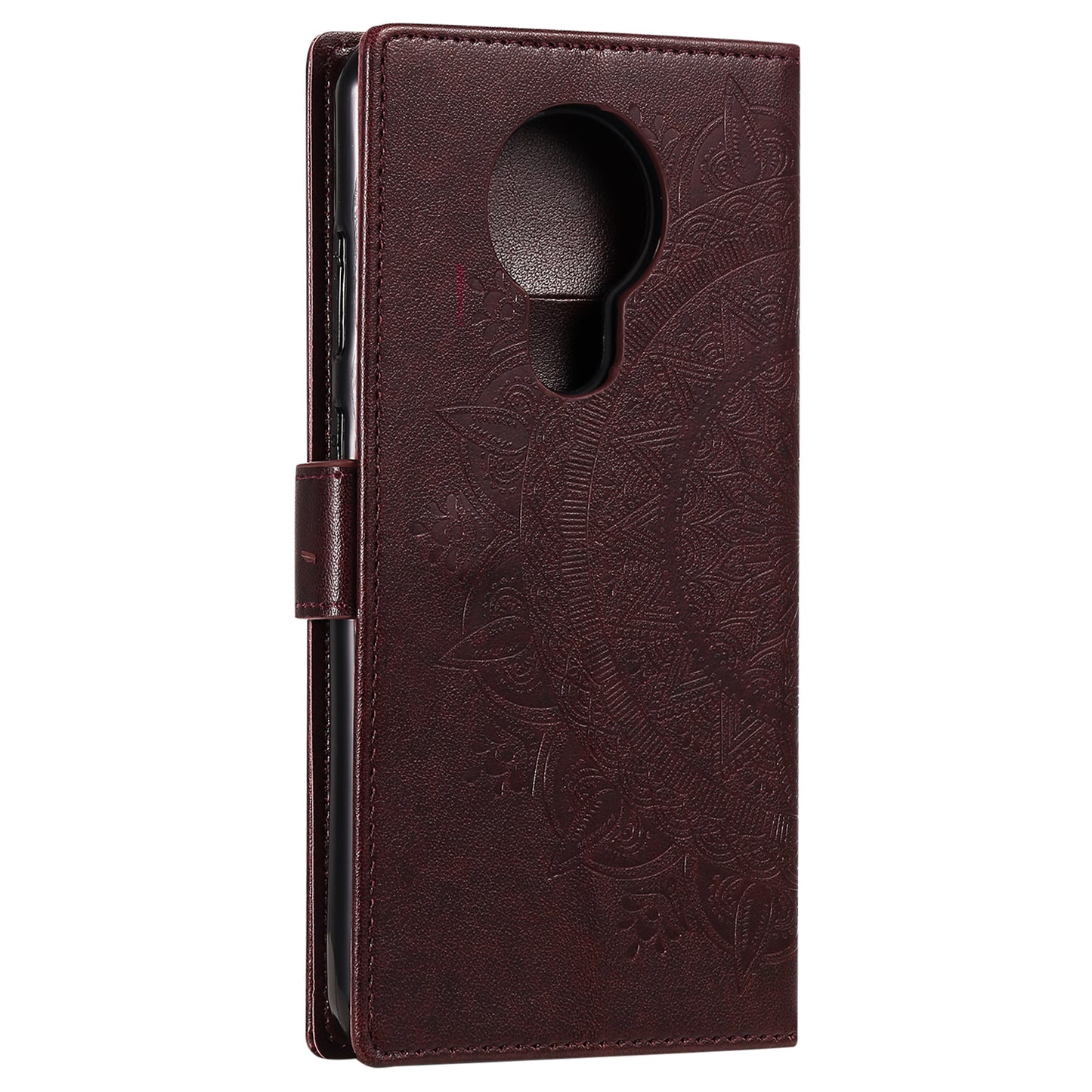 Imprinted Mandala Flower with Wallet Leather Cover with Strap for Nokia 5.3