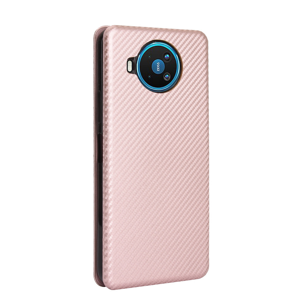 Carbon Fiber Texture Auto-absorbed Leather Shell for Nokia 8.3 5G