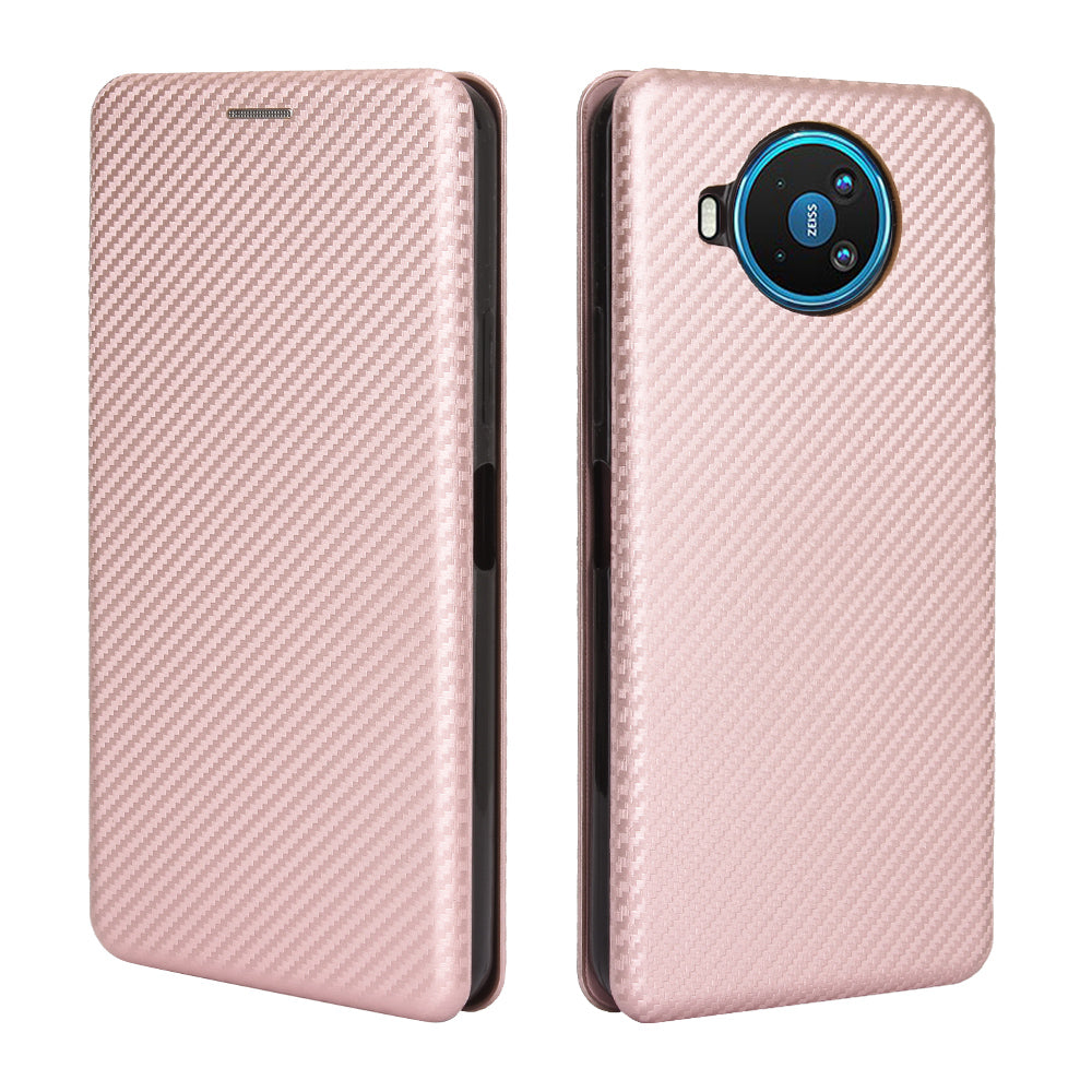 Carbon Fiber Texture Auto-absorbed Leather Shell for Nokia 8.3 5G