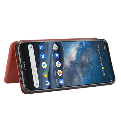 Carbon Fiber Texture Auto-absorbed Leather Shell for Nokia 8.3 5G
