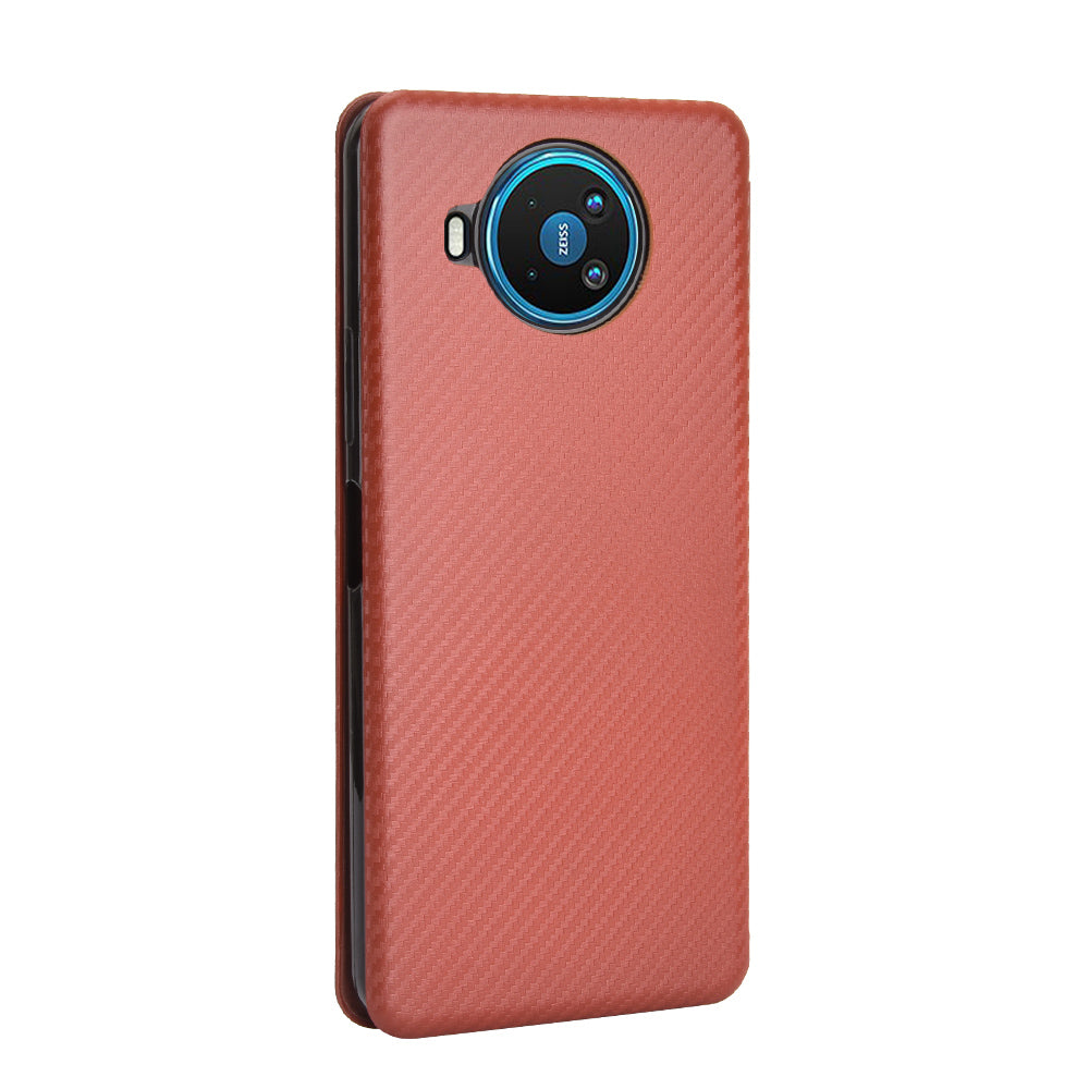 Carbon Fiber Texture Auto-absorbed Leather Shell for Nokia 8.3 5G