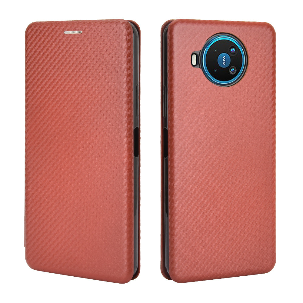 Carbon Fiber Texture Auto-absorbed Leather Shell for Nokia 8.3 5G