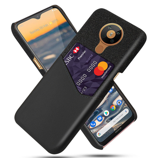 KSQ with Card Holder Cloth + PU Leather Coated PC Phone Cover for Nokia 5.3
