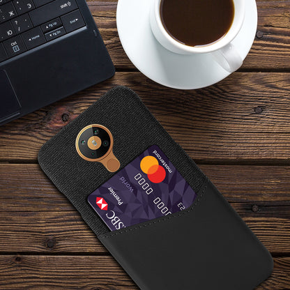 KSQ with Card Holder Cloth + PU Leather Coated PC Phone Cover for Nokia 5.3