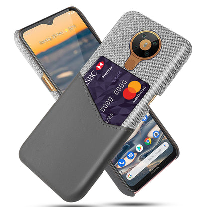 KSQ with Card Holder Cloth + PU Leather Coated PC Phone Cover for Nokia 5.3