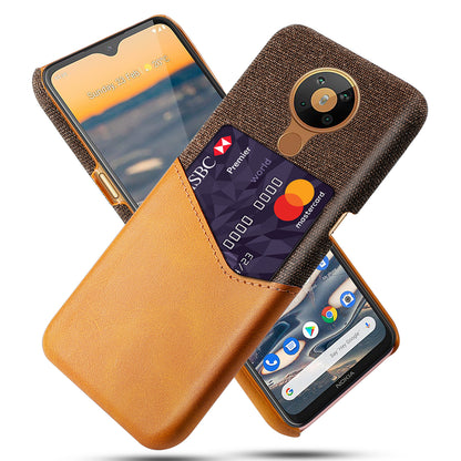 KSQ with Card Holder Cloth + PU Leather Coated PC Phone Cover for Nokia 5.3