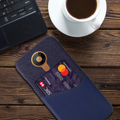KSQ with Card Holder Cloth + PU Leather Coated PC Phone Cover for Nokia 5.3