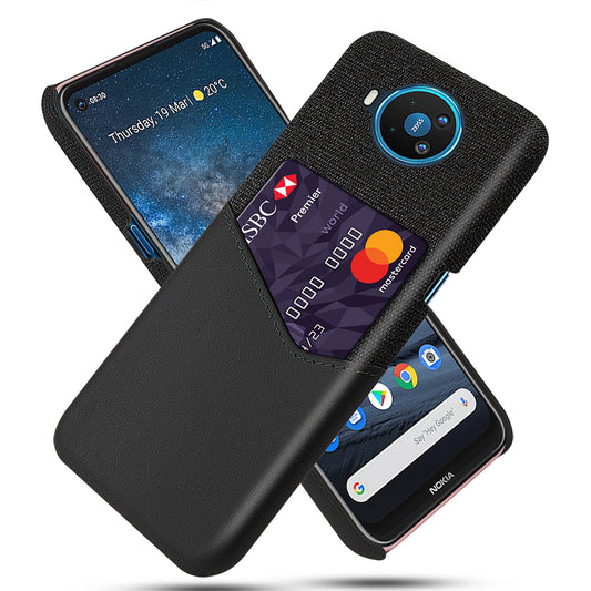 KSQ Card Holder Cloth + PU Leather Coated PC Back Cover for Nokia 8.3 5G
