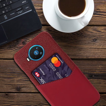 KSQ Card Holder Cloth + PU Leather Coated PC Back Cover for Nokia 8.3 5G